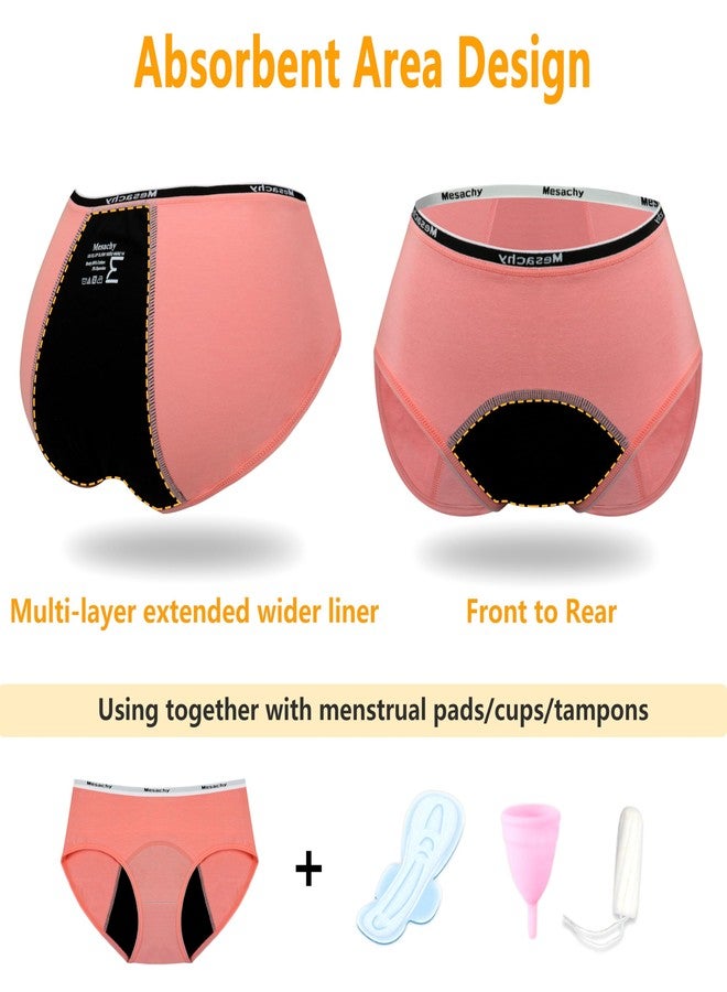 Mesachy Teen Girls Period Underwear for Heavy Flow High Absorbency Kids Period Panties Leakproof Soft Cotton Briefs - Image 4